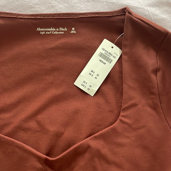 New Abercrombie & Fitch bodysuit size M brown/dark red soft - Picture 5 of 5